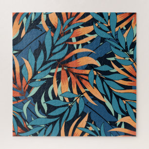 Puzzle Pastel Tropical Botanical Abstrait