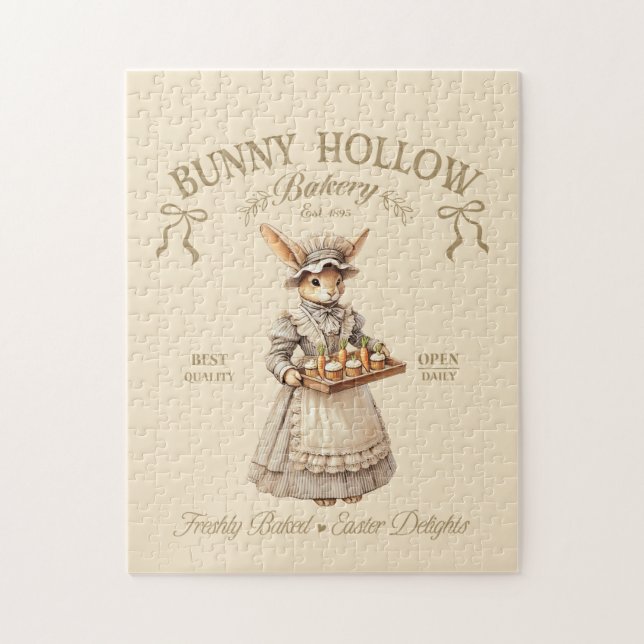 Puzzle Pâtisserie Lapin de Pâques Vintage Bunny Hollow Ba (Vertical)