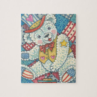 PUZZLE PATRIOTIQUE D'OURS DE NOUNOURS ET D'ÉDREDON