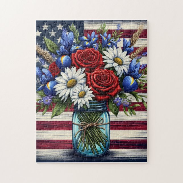Puzzle Patriotique, floral en détresse (Vertical)