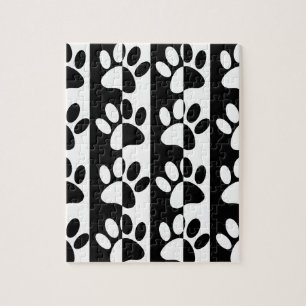 Puzzle Patrouilles Et Rayures De Chien Noir Et Blanc