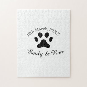 Puzzle Patte de chien noire mariage couple nom date roman