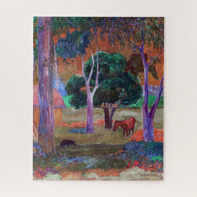 Puzzle Paul Gauguin - Paysage avec un cochon et un cheval (Vertical)