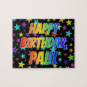 Puzzle "PAUL" Prénom, Amusant "HEUREUX ANNIVERSAIRE"