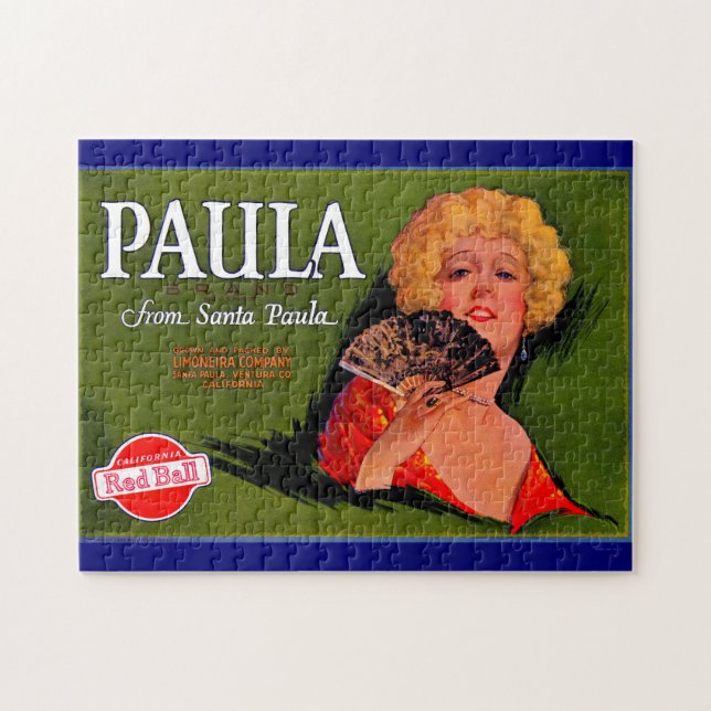 Puzzle Paula, étiquette des caisses de fruits des années  (Horizontal)