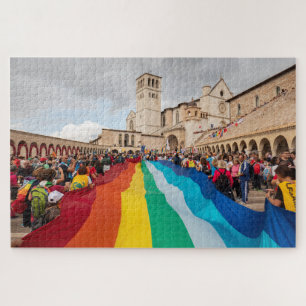 Puzzle Pavillon de la paix Arc-en-ciel en Assise, Italie