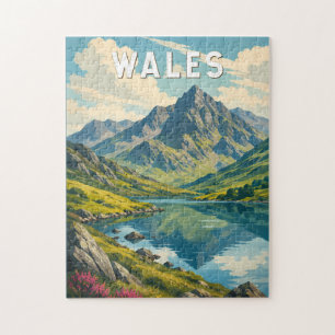 Puzzle Pays de Galles Royaume-Uni Illustration Voyage Art
