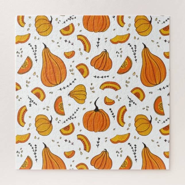 Puzzle Pays Rustique Automne Citrouille Automne (Vertical)