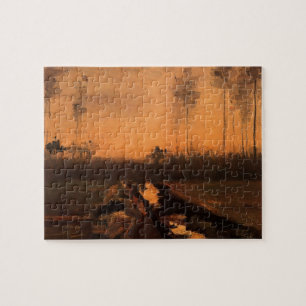 Puzzle Paysage au crépuscule par Vincent van Gogh
