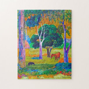Puzzle Paysage avec cochon et cheval, Gauguin
