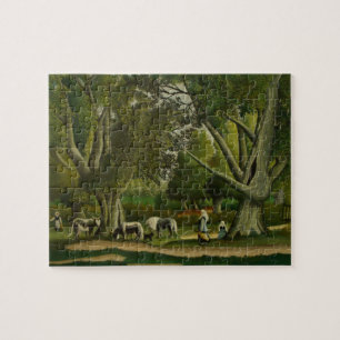 Puzzle Paysage avec des laitières par Henri Rousseau