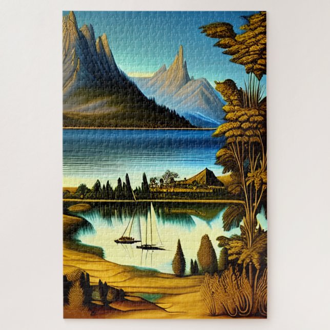 Puzzle Paysage Avec L'Art Des Montagnes (Vertical)