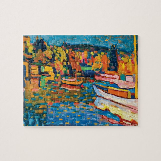Puzzle Paysage d'automne avec bateaux de Wassily Kandinsk (Horizontal)