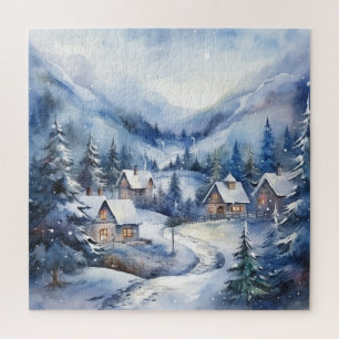 Puzzle Paysage de montagne Hiver Snowy Homes Noël