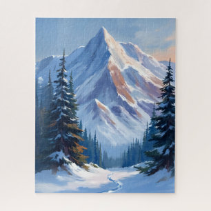 Puzzle Paysage de montagne hivernal peinture aquarelle