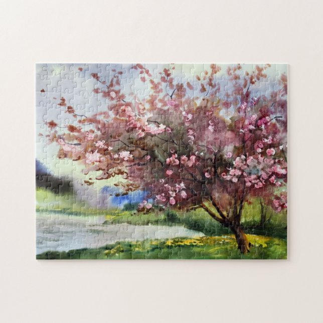 Puzzle Paysage de peinture d'aquarelle (Horizontal)