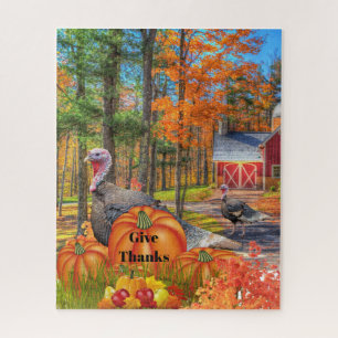 Puzzle Paysage de Thanksgiving avec Turquie sauvage / Vac