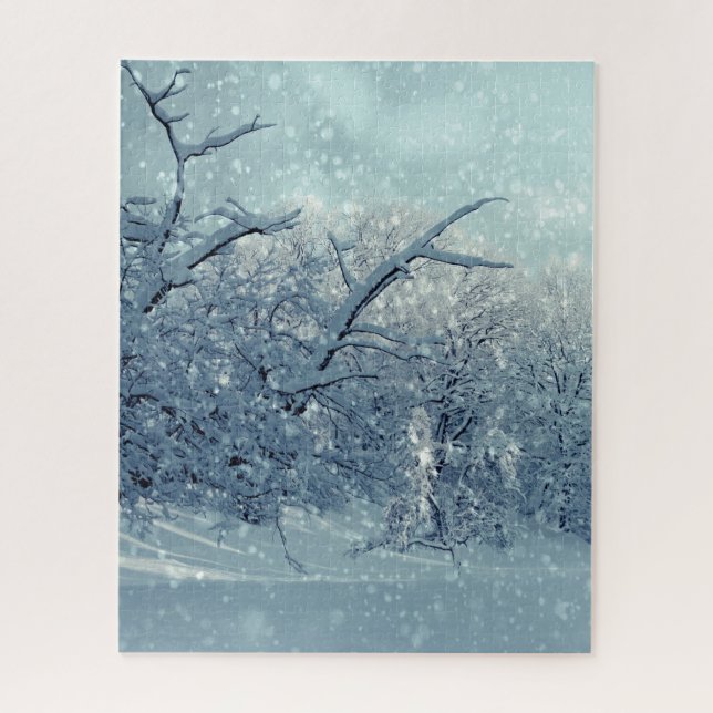 Puzzle Paysage des arbres d'hiver (Vertical)