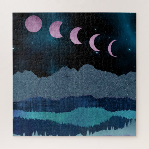 Puzzle Paysage des phases de la lune rose