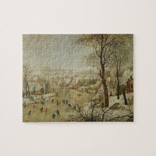Puzzle Paysage d'hiver avec le piège d'oiseau (huile sur