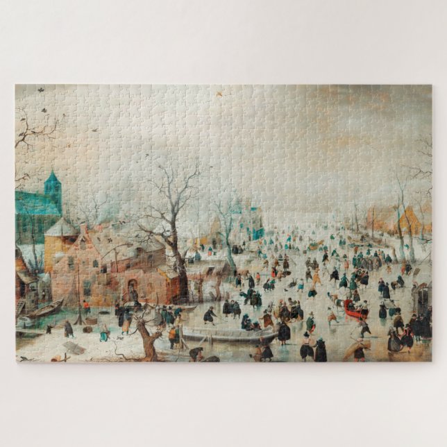 Puzzle Paysage D'Hiver Avec Patins De Glace (Horizontal)