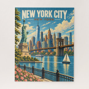 Puzzle Paysage emblématique de New York avec la statue de