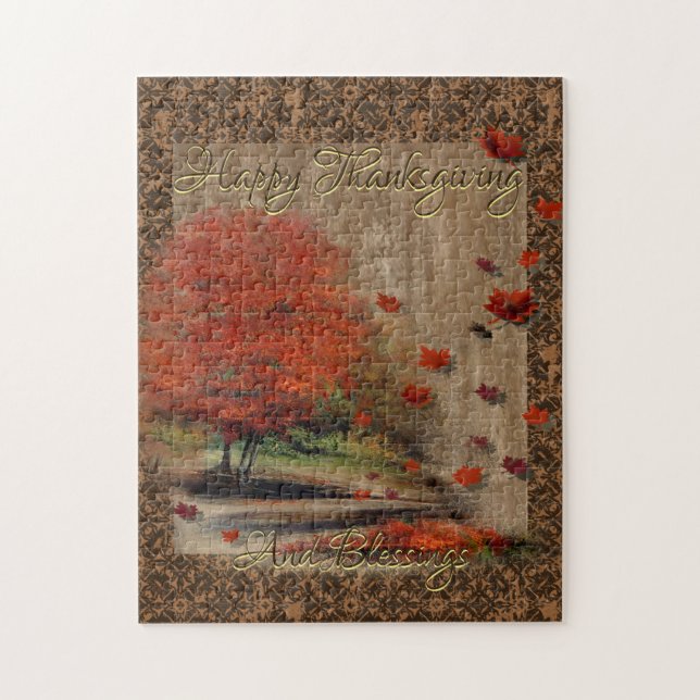 Puzzle Paysage Feuille en chute (Vertical)