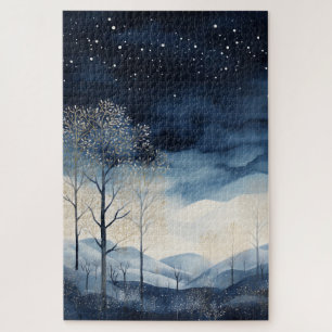 Puzzle paysage hivernal neige