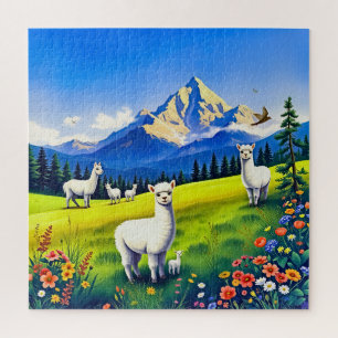 Puzzle Paysage montagnard vif pour enfants