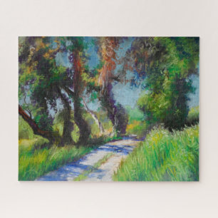 Puzzle Paysage pastel d'oliveraie ensoleillée