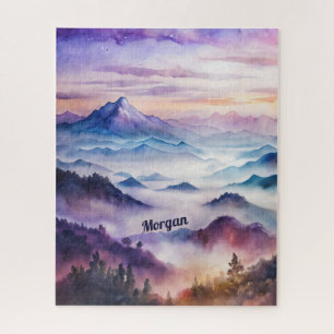 Puzzle Paysage personnalisé de la motoneige d'aquarelle