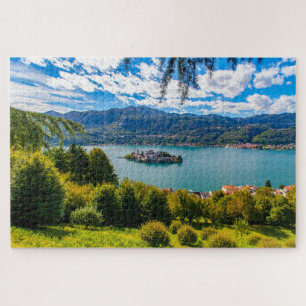 Puzzle Paysage pittoresque de l'île de San Giulio, Italie
