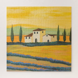 Puzzle Paysage toscan, peintre privé, peinture acrylique