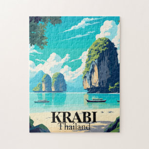 Puzzle Paysage tropical de la plage de Krabi, Thaïlande