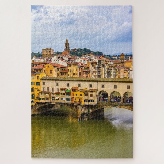 Puzzle Paysage urbain avec Ponte Vecchio, Florence, Itali (Vertical)