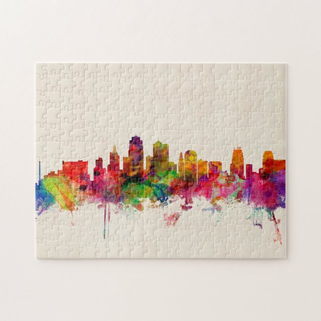Puzzle Paysage urbain d'horizon de Kansas City (Horizontal)