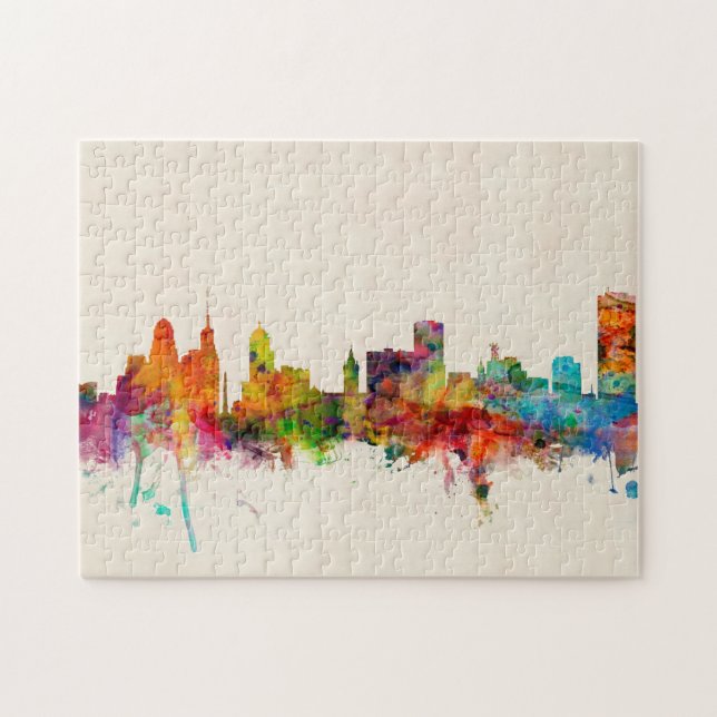 Puzzle Paysage urbain d'horizon de New York de Buffalo (Horizontal)