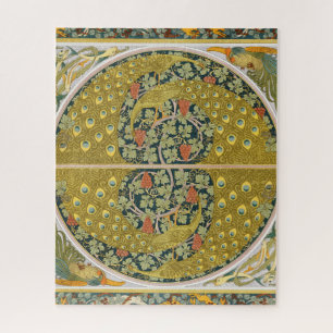 Puzzle Peacock Art Nouveau Style rond design complexe