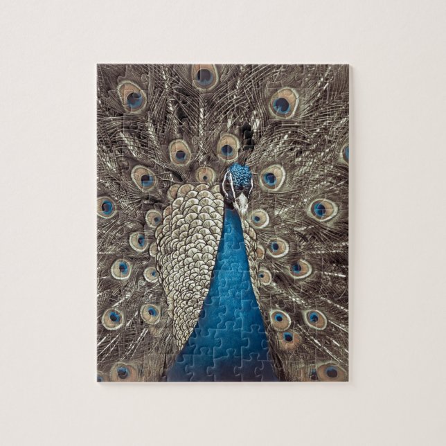 Puzzle Peacock bleu antique (Vertical)