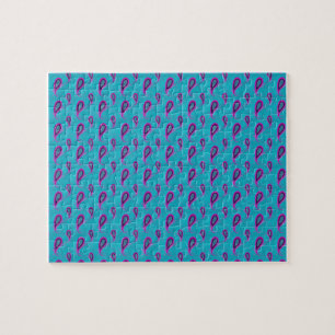 Puzzle Peacock Blue Paisley