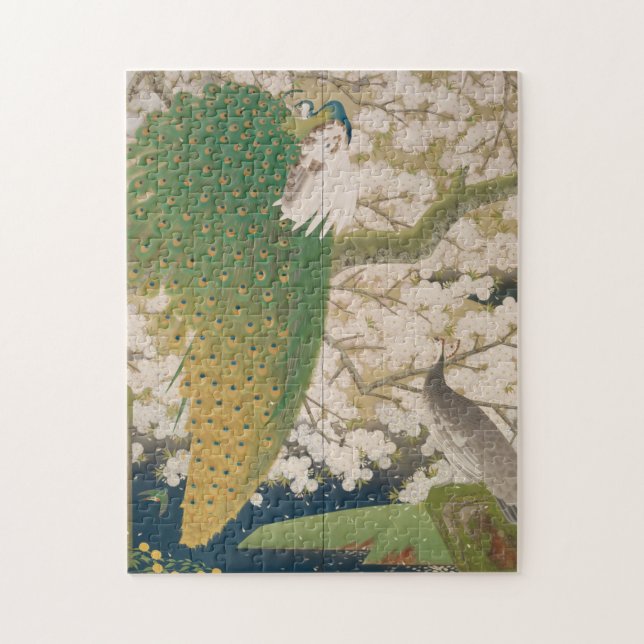 Puzzle Peacocks et cerisier (1925) (Vertical)