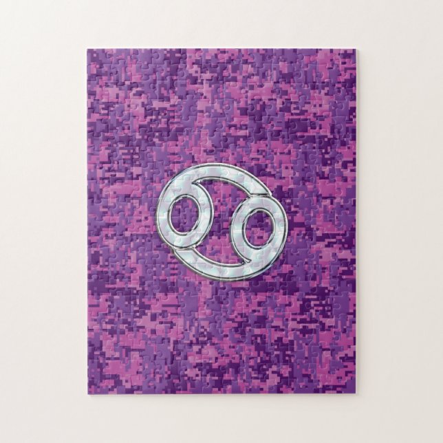 Puzzle Pearle comme cancer Zodiac Connexion Camo numériqu (Vertical)