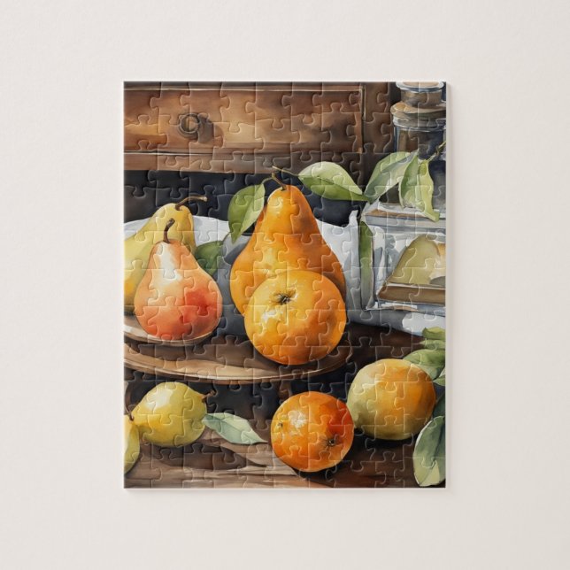 Puzzle pears and Oranges simple Still Life (Vertical)