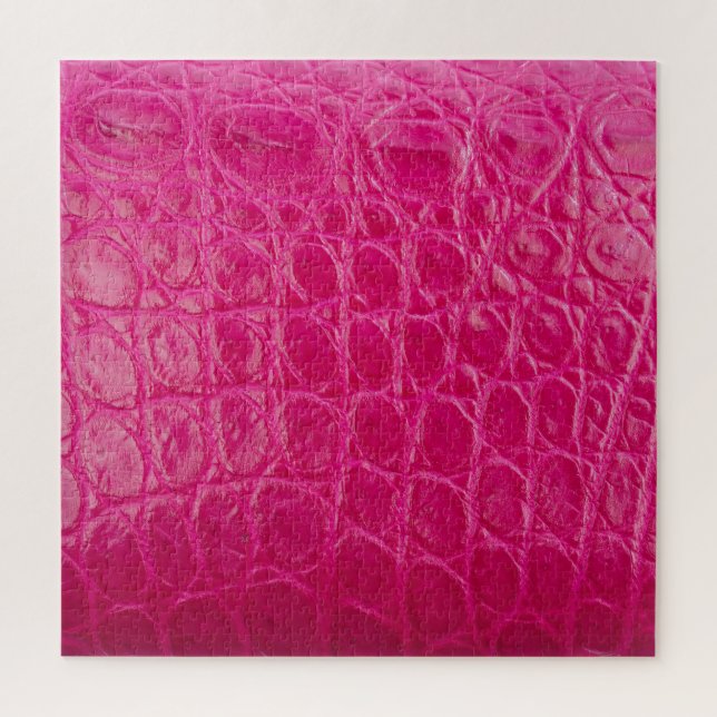 Puzzle Peau de crocodile rose, texture cuir (Vertical)