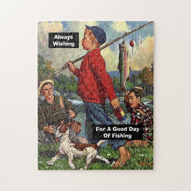 Puzzle Pêche avec Chien qui veut pour une bonne journée d (Vertical)