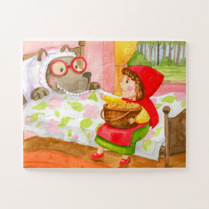 Puzzle Peint À La Main Petit Chaperon Rouge Grand Mauvais