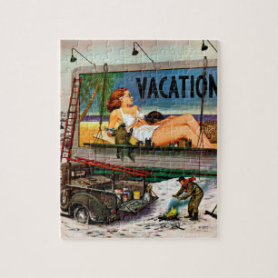 Puzzle Peintres de panneau-réclame en hiver par Stevan