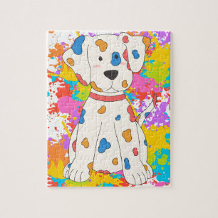Puzzle peinture à éclaboussure de chien