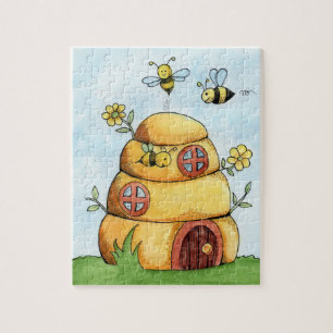 Puzzle Peinture à l'aquarelle d'abeilles et de ruches