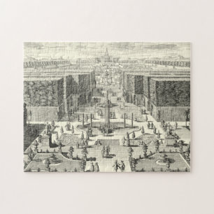 Puzzle Peinture à l'huile des fontaines au jardin de